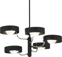 GEORGE KOVACS P1565-729 Lift Off Chandelier, 5-Light, 300 Total Watts, 18-in H x 26-in W, Sand Coal Black and Polished Nickel