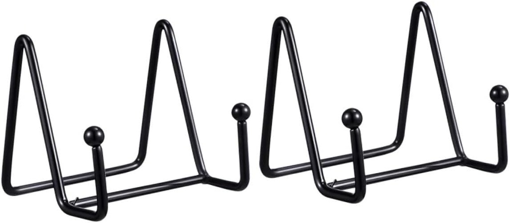 GLEAVI 2pcs Metal Plate Holders Display Stands Photo Frame Holders for Home Decor