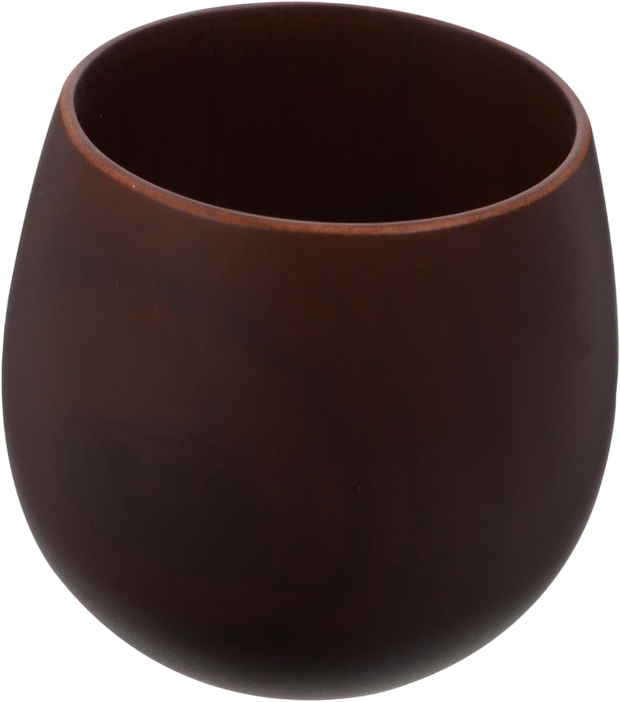 PRETYZOOM 1pc Wooden Teacup for Home and Office Use Deep Brown Multipurpose Beverage Cup Comfortable Grip and Smooth Surface for Sake and Tea Serving