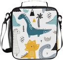 senya Insulated Lunch Box Dino Scandinavian Style Large Lunch Bag Warmer Cooler Meal Prep Lunch Tote with Shoulder Strap for Women Boys Girls