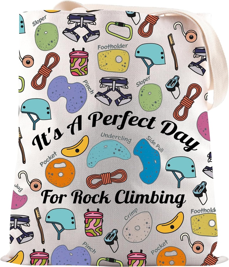 JNIAP Bouldering Gift It's A Perfect Day For Rock Climbing Tote Bag Rock Climber Gift