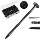 #14×8 Inch Heavy Duty Outdoor Deck Screws, 100Pcs Carbon Steel Rustproof Wood Screws, Star Driven Black Structural Screws with T30 Drill Bit, for Woodworking Construction