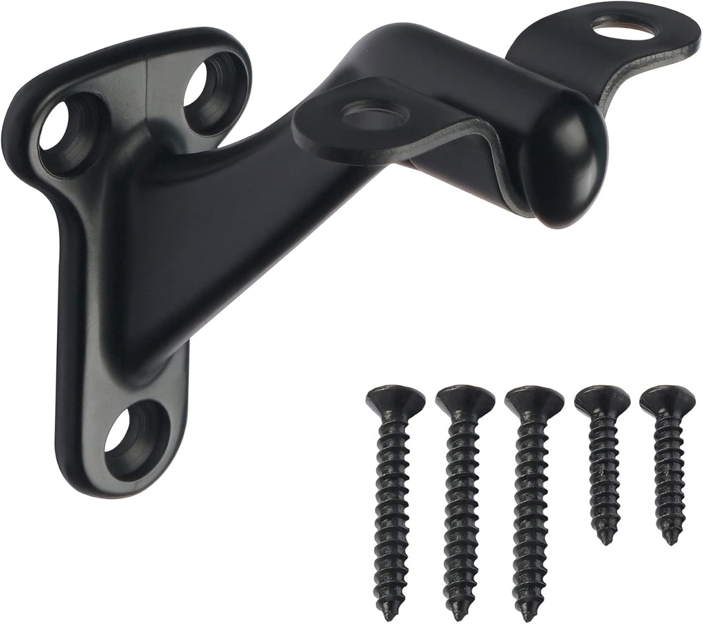 Triumph Hardware,3 Pack,3" Heavy Duty handrail Bracket Matte Black,Stair Railing Bracket DIY Easy Installation Hardware