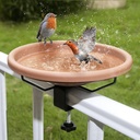 Bird Bath Deck Mounted Bowl 12 Inches, Balcony Railing Birdbaths Unheated, Bird Bath Fence Clamp Detachable