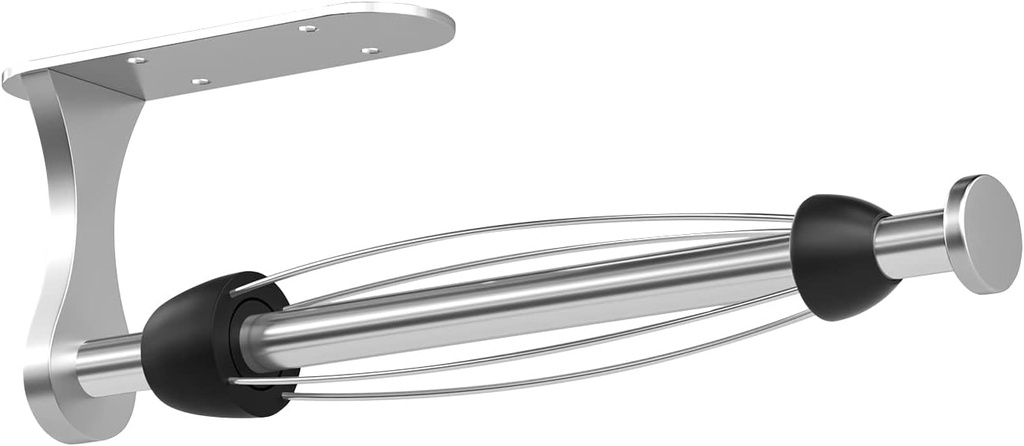 Paper Towel Holder Under Cabinet, One-Handed Tear, Wall Mount, Adhesive, Silver, Paper Roll Holder with Ratchet Mechanism for Kitchen Bathroom Farmhouse Essentials Decor Accessories