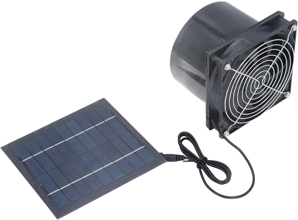 Eujgoov Solar Powered Exhaust Vent Fan Professional Energy Saving Solar Panel Powered Duct Fan for Attic Shed 5W