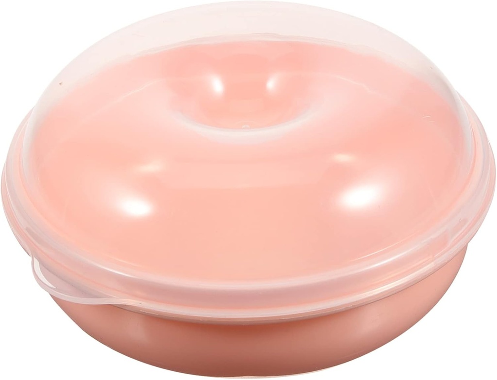 Ciieeo Doughnut Storage Container Lid Portable Bread Keeper Microwave Safe Bread Box for Kitchen Countertop Plastic Doughnut Holder