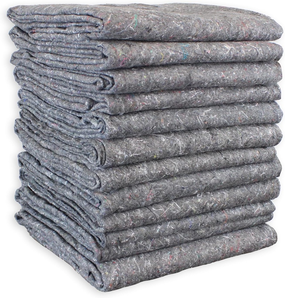 Padded XL Moving Blankets, 12 Pack, Heavy Duty, Eco-Friendly Pads for Packing & Furniture Protection