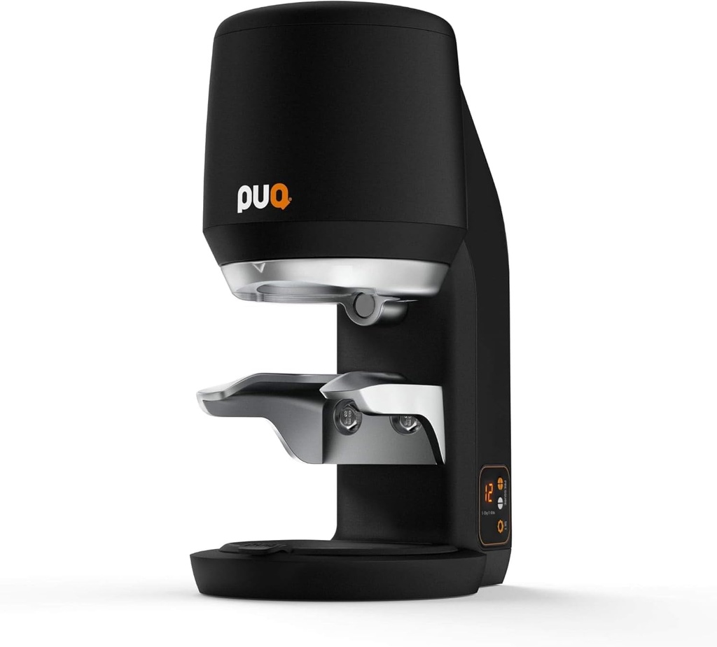Puq PUQpress Mini Gen 6, Automatic Espresso Coffee Tamper for Home & Commercial Use, Professional Barista Accessory, Tamps Flat & Level with Auto-Adjusting Pressure, Nonstick Coating (Black, 53 MM)
