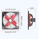 Exhaust Fan, Wall Mounted Vent Fans Ventilation Extractor Extractor Fans Low Noise Ventilation Fan Household Exhaust Fan Window Type Ventilator, 12 Inches for Kitchen Room Bathroom