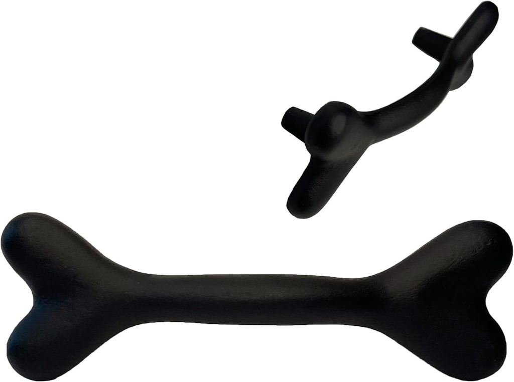 4"- Dog Bone Style Handle in a Vintage Style Decor - use as Barn Door, Gate, Drawer and Cabinet Pull, Classic Iron Made Country Farmhouse pulls Black Color- HN-701 (2)