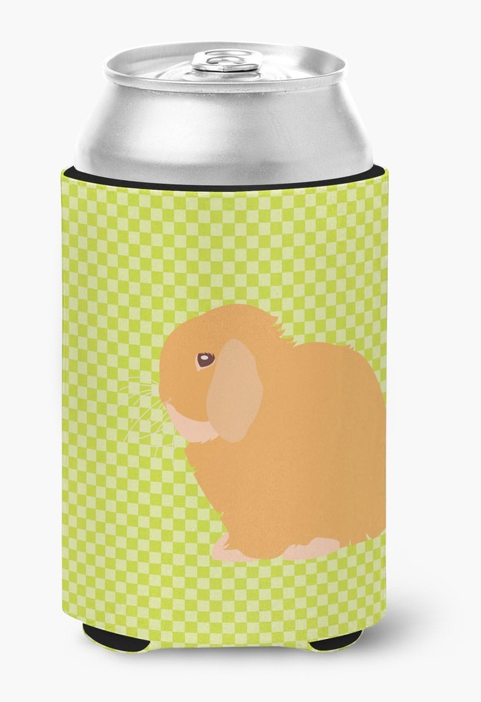 Caroline's Treasures BB7794CC Holland Lop Rabbit Green Can or Bottle Hugger Cooler Washable Drink Sleeve Collapsible Beverage Insulated Holder, Can Hugger, Multicolor