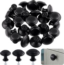 30 Pack Matte Stainless Steel Black Round Kitchen Cabinet Knobs Kit, Including 0.9 Inch Drawer Knobs Dresser Knobs with Screws, Drawer Pulls Door Knobs Handles Knobs for Dresser Drawers