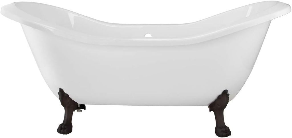 Vintage Tub & Bath Serenity 72 Inch Acrylic Double Slipper Clawfoot Tub - Rim Drillings - Lion Paw Feet