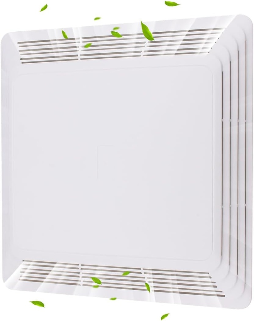 S97013576 Bathroom Fan Cover Compatible with Br-oan 676 684 684NT 2684F 576 Nu-Tone Exhaust Fan Cover, 10.5 x 11 inch Bathroom Vent Cover with Springs Plastic White