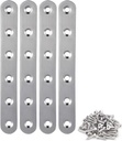4 Pieces Stainless Steel Straight Brace (6.1 x 0.7 inch，156 x 18 mm) Flat Straight Braces, Straight Brackets, 24 Pieces Screws Included