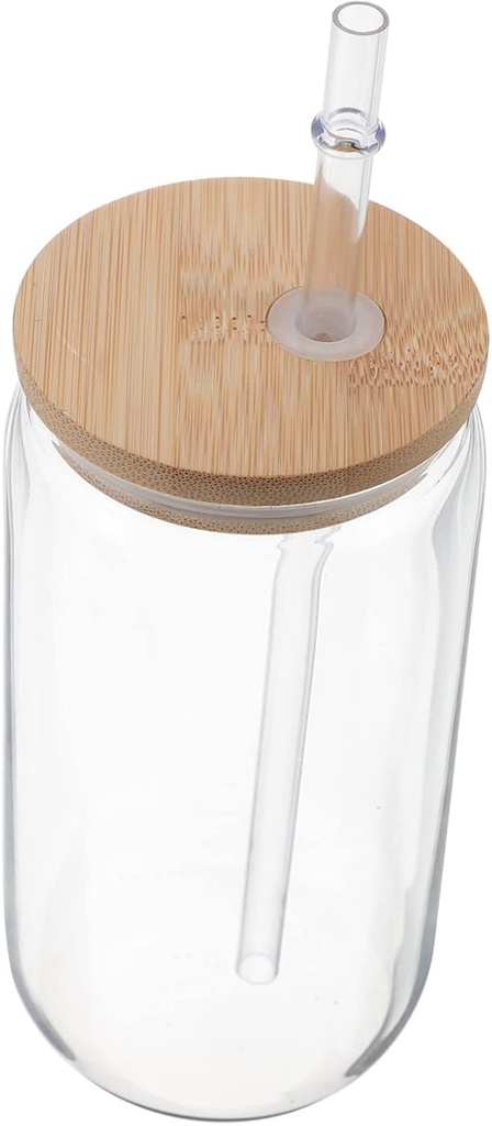 VICASKY High Borosilicate Glass Cups Clear Iced Beverage Tumblers with Cover for Juice Tea Coffee Milk Hot and Cold Drinks Explosion Reusable Drinking Glass