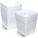 8 Pcs 101 oz Square Clear Thick Deli Containers with Lids,BPA-Free,Freezer and Microwave Safe Food Storage Containers,Reusable,Meal Prep,Take-out,Restaurant Supplies.