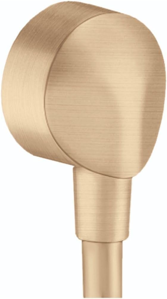 hansgrohe FixFit Handheld Shower Wall Outlet 1/2-inch Thread Connection Round Modern Flush Mount in Brushed Bronze, 27458143