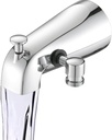 All Metal Polished Chrome Tub Spout with Diverter & Integrated Shower Hose Connection, Fits Threaded 1/2" or 3/4" IPS, Bathtub Faucet for Convenient Shower Access