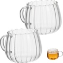 2pcs Clear Glass Mugs with Handle Transparent Coffee Tea Cups for Hot Beverages Versatile Drinking Glasses for Home Restaurants and Bars