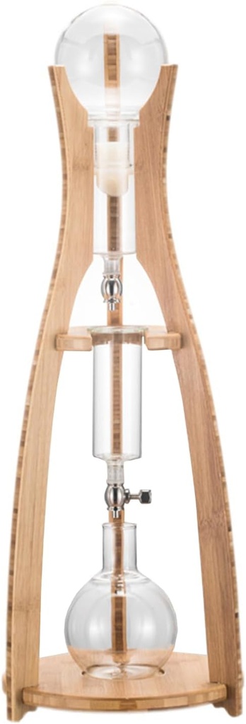 Coffee Cold Brew Drip Tower, 500ml/16.9oz Cold Brew Coffee Maker, Wood Frame, with 10s Flow Adjustable Valve, Can Brew 5-8 Cups Of Coffee, for Home, Office & Shops