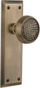 Nostalgic Warehouse New York Plate with Craftsman Knob, Passage - 2.375", Antique Brass