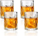 Dimpled Whisky Glasses,Heavy Wine Glass,Stemless Wine Glasses Set of 4,250 ML Cocktail Garnish Glass,Teacup Drinking Glasses for Home/Bar/Party (Primary Tree Pattern, 8.8oz)