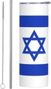 20ozIsraeli flag stainless steel straw lid cup, double-layer stainless steel, can be drunk directly or with a straw
