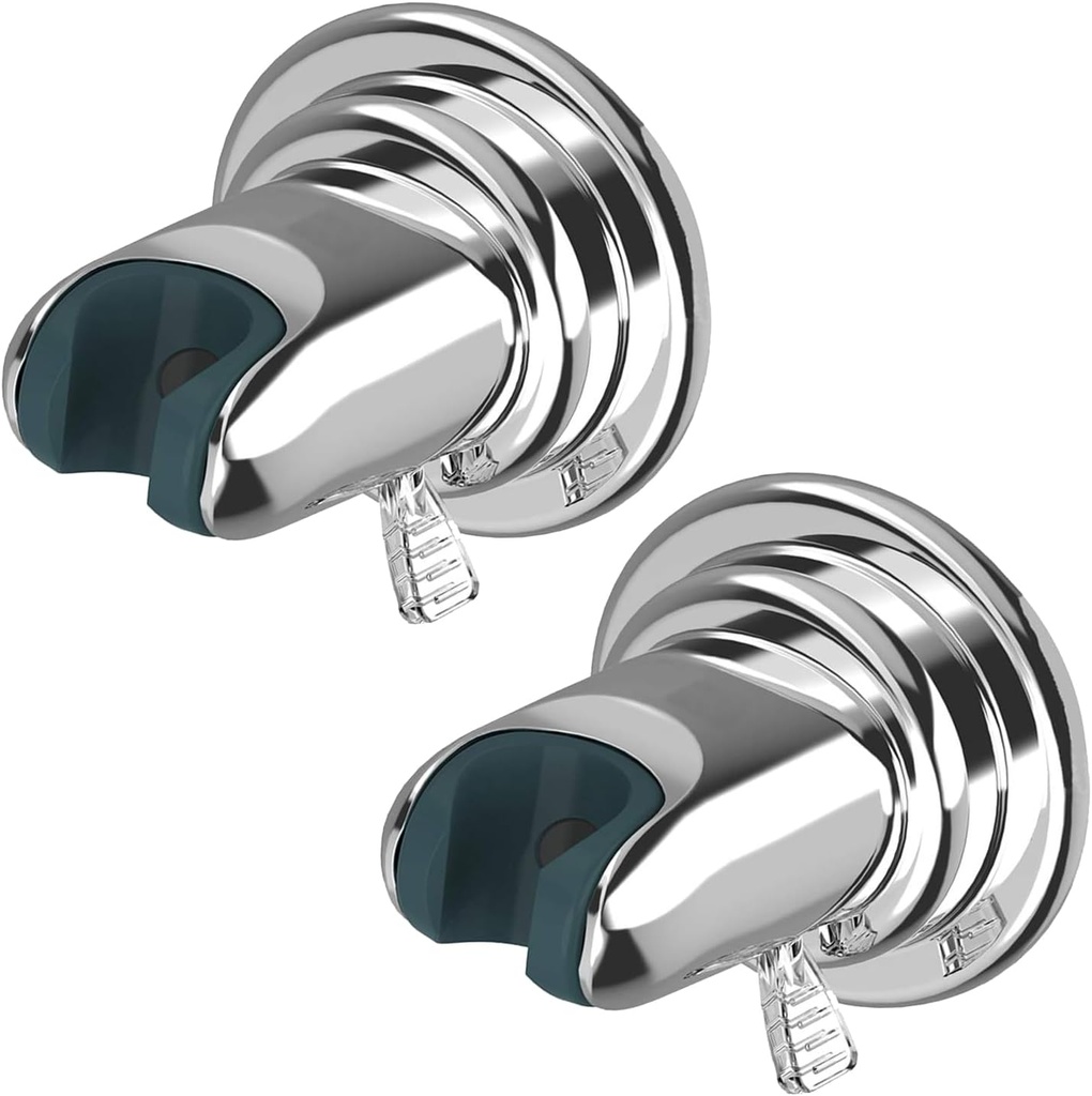 [2 Pack] Adjustable Hand Held Shower Head Holder, Suction Cup Shower Head Holder for Elderly, Removeable Showerhead Holder for Minors, No Drilling Bathroom & Bathtub Wall Mount Shower Hanger