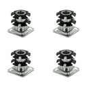 Outwater Industries Double Star Threaded Caster Insert | Heat Treated Steel | Fits 1 Inch Square 16-18 Gauge Tube | Thread: 3/8-16 | 4 Pack