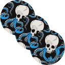 3 Pcs Trivet for Hot Pots and Pans 15in Cotton Thread Weave Heat Resistant Pad for Crock Pot Bathroom Decor Halloween Black and White Skull Blue Animal sea