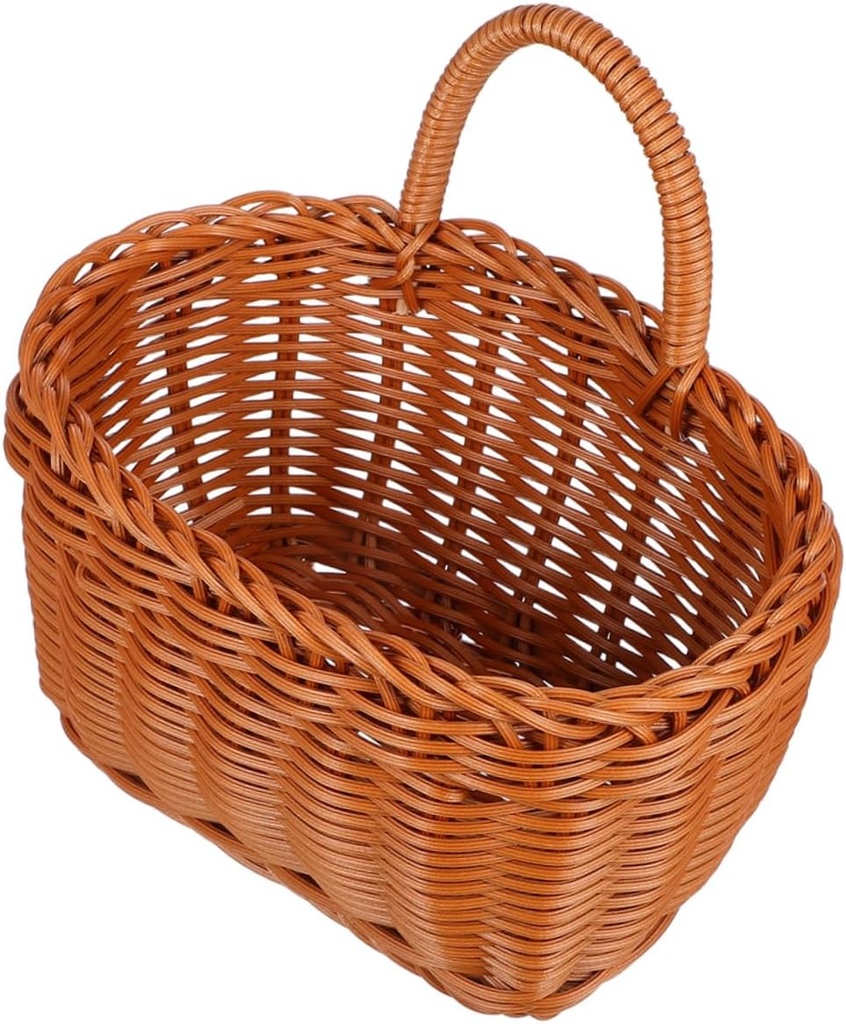 Hanging Woven Wall Basket for Kitchen and Bathroom Vintage Storage Organizer for Garlic and Ginger Portable Decorative Flower Basket Efficient Space Utilization and Versatile Use