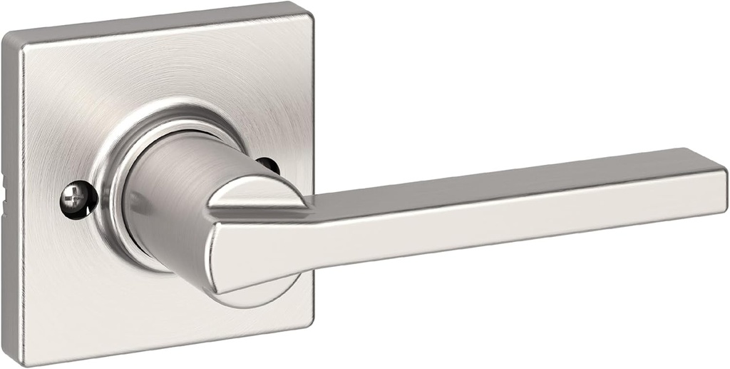 Kwikset Casey Dummy Door Handle, Single Sided Lever for Closets, French Double Doors, and Pantry, Satin Nickel Non-Turning Reversible Interior Push/Pull Lever, with Microban Protection (Pack of 10)