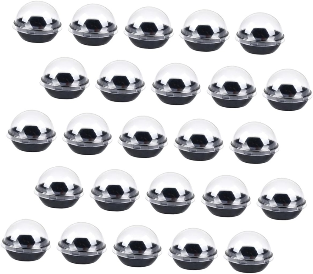 50pcs Plastic Dessert Boxes Dome Mousse Cake Containers Treat Boxes Lids for Cookies Pastries Baking