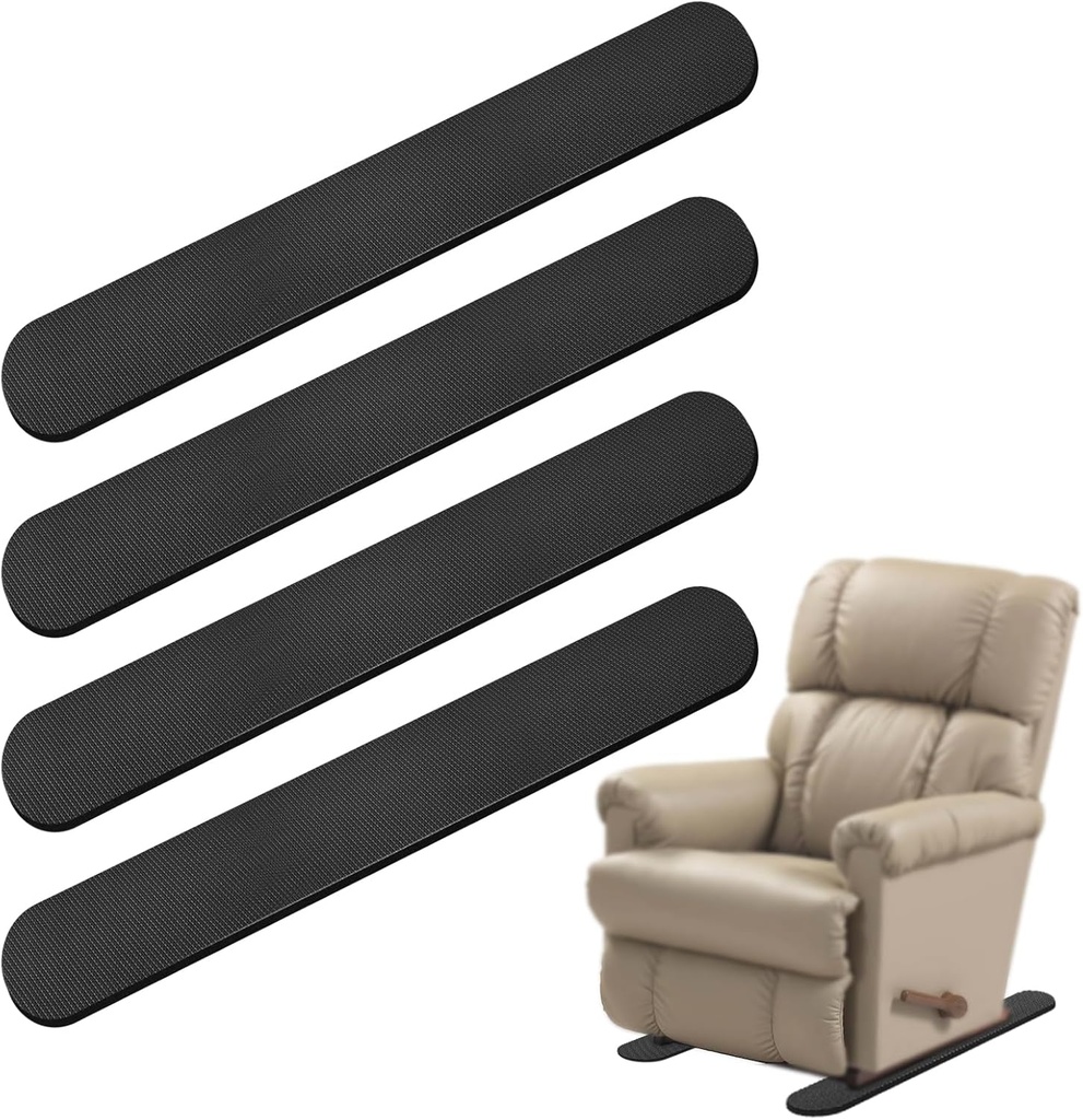 4 PCS 30Inch Non-Slip Furniture Rail Pads for Hardwood Floors and Other Types of Floors, Keeping Recliners, Sofas, Couches, Chairs, and Furniture in Place