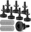 Leveling Feet, Adjustable Furniture Levelers for Furniture Leg Levelers, Table Chairs Cabinets Sofa Raiser, Heavy Duty Support 2640LBs, T- Nut Kit 3/8”-16 Thread, Large Base (8 Set, Black)