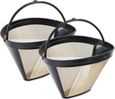 2 Pcs Reusable Coffee Filters, No.4 Cone Coffee Maker Filters Replacement