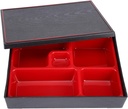 Japanese Box Japanese Box,5 Compartment Sushi Abs Portable Lunch Boxes Food Container Japanese Wood Storage Box Office Picnic
