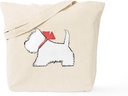 CafePress Cute Westie Dog Art Tote Bag Reusable Natural Beige Canvas Shopping Bag