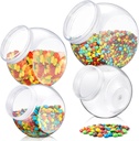 4 Pcs 40/60/80 oz Plastic Candy Jar with Lid for Candy Buffet Large Storage Jar Clear Food Storage Canisters Kitchen Countertop Container for Cookies Snacks Indoor Outdoor