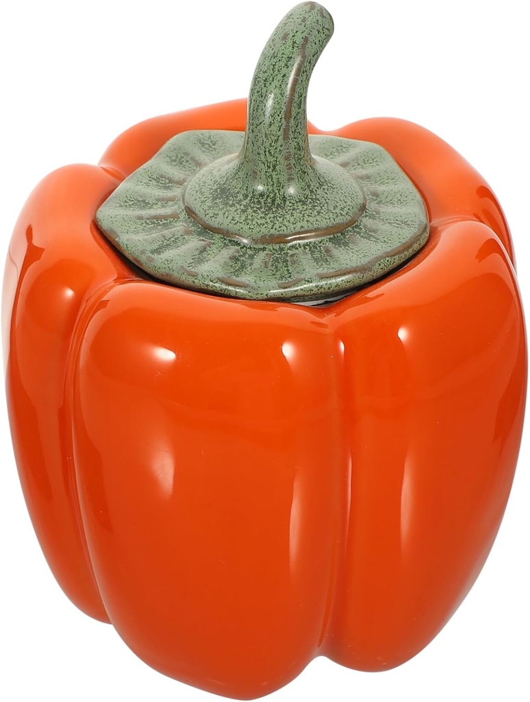 Pumpkin Shape Ceramic Tea Container Sealed Candy Holder Decorative Cookie Jar Elegant Retro Design for Home for Friends