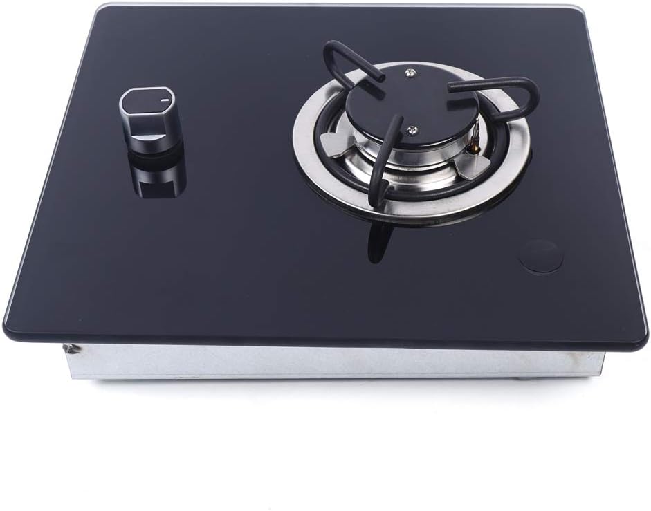 RV Gas Cooktop, LPG Single Portable Propane Gas Stove Burner Auto Ignition Camping Single Burner Stainless Steel Portable Gas Stove Outdoor for BBQ, Camping, RV, Apartments