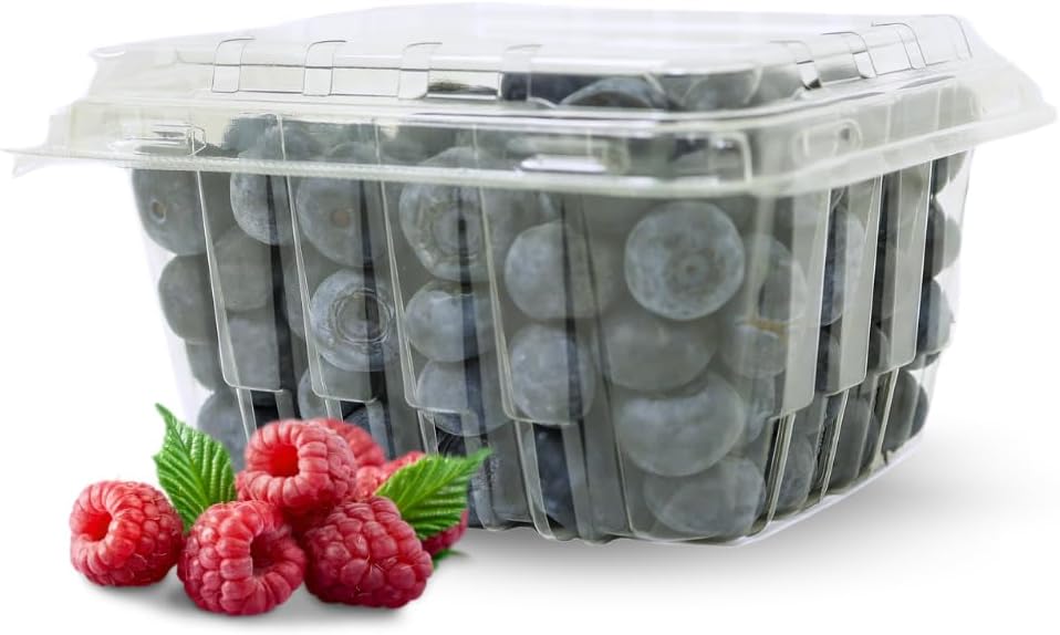35 PACK - Plastic Berry Basket/Produce Containers - Pint Size for Blueberries, Raspberries, Strawberries