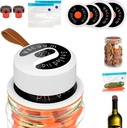 Automatic Mason Jar Vacuum Sealer Kit for Canned Foods, Pantry, Canning and Pickling,Auto Stop Electric Jar Vacuum Sealer for Mason Jars, Portable Food Storage and Canning,Recycled Cover