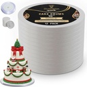12-Pack Cake Drums 10 inch Reversible, Sturdy 1/2" Thick, Greaseproof, White | Free Prop Up Tool + Matching Ribbon | Professional Round Cake Boards for Tiered, Wedding, Birthday Cakes