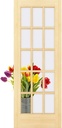 15-Lite Clear Glass French Door, Unfinished, 32" x 80" x 1.375"