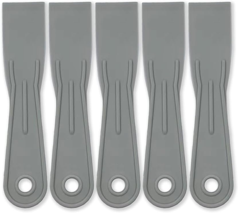 5 Pack Flexible Paint Scraper - Spackle Tool Set, Plastic Putty Knife Scraper, Spreader for Walls & Ceilings