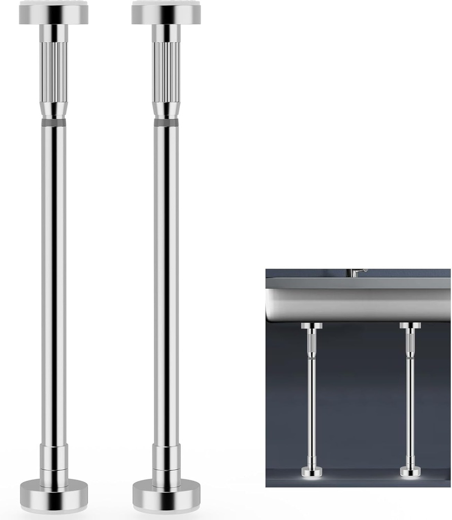 Undermount Sink Brackets， 19.9"-31.5" Adjustable Kitchen Sink Support，No-Drill Installation Wall Mount Sink Legs for Kitchen & Bathroom（2 Pack）