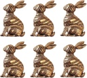 6Pcs Rabbit Cabinet Knobs, Metal Rabbit Cabinets Handles, Decorative Drawer Pulls, Single Hole Handle, Unique Animal Hardware for Home Furniture Kitchen Wardrobe Cabinet Cupboard Door (Retro Gold)